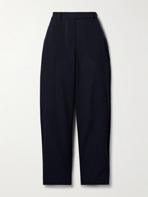 Brunello Cucinelli Panama grain de poudre wool tapered pants Navy