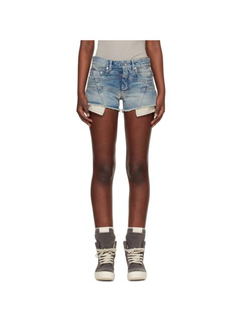 Rick Owens DRKSHDW Blue Temple Lana Cut Off Denim Shorts