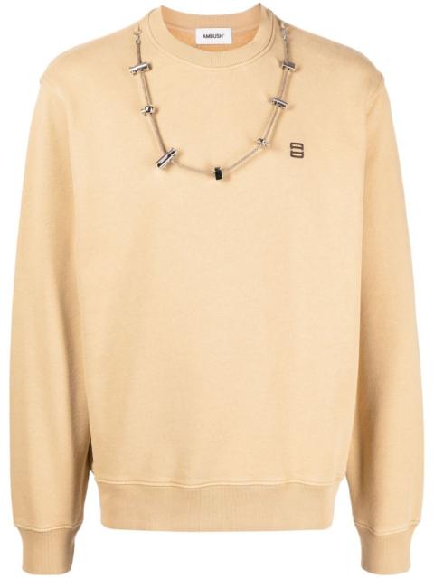 stopper-detail cotton sweatshirt