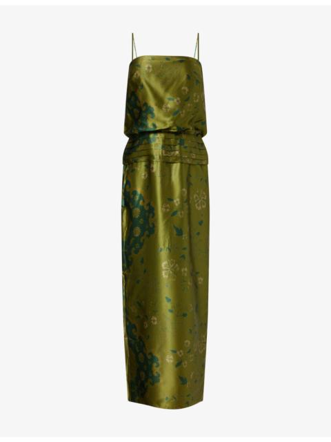 Reformation Ofelia Printed Silk Midi Dress