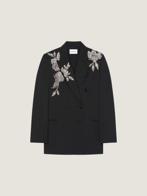 Givenchy DOUBLE-BREASTED SLASHED JACKET IN WOOL WITH SEQUINS