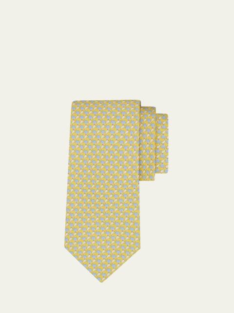 FERRAGAMO Men's Fox Micro-Print Tie