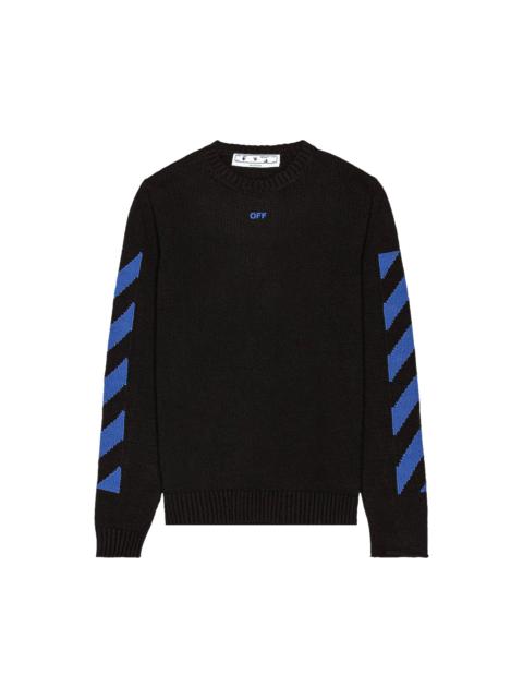 Off-White Diag Knit Crewneck 'Black/Blue'