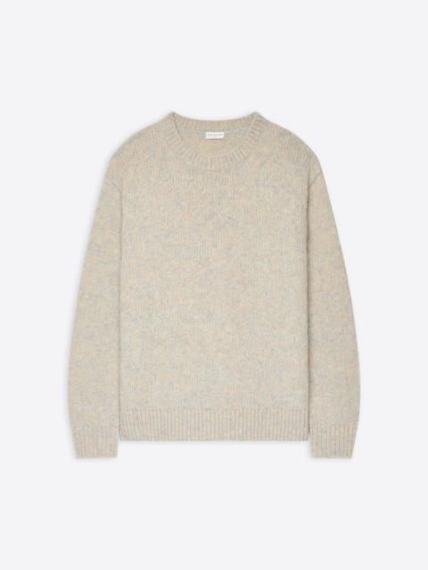 DRIES VAN NOTEN【MORANE MARL CREW KNIT】 Dries Van Noten Men's Morane Marl Crew Knit in Light Blue