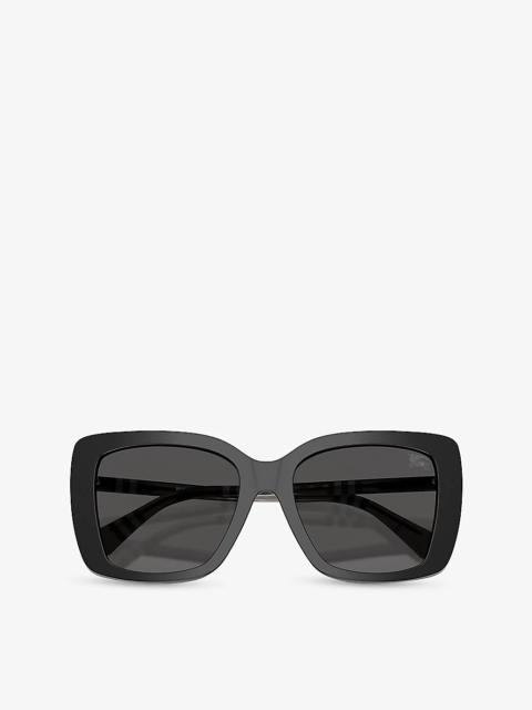 Burberry BE4456 Square-Frame Acetate Sunglasses