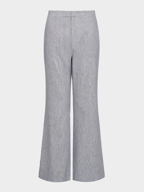 Vince Ticking Stripe Cropped Flare Trousers