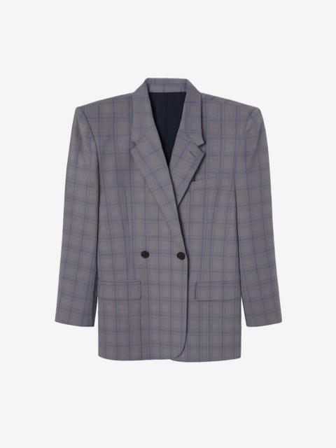 The Frankie Shop Marnay Padded Blazer - Grey Plaid
