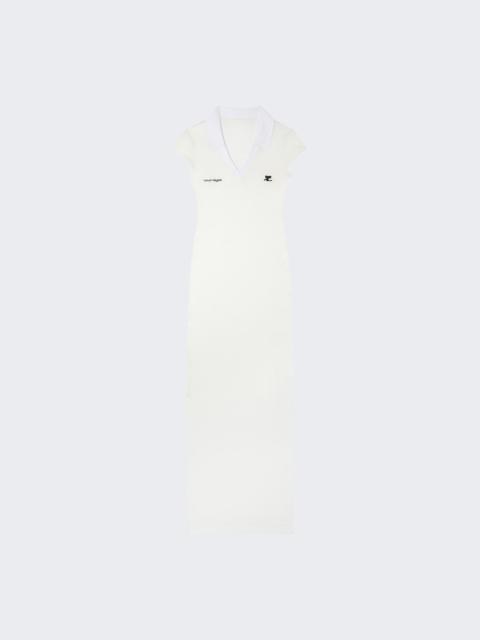 courrèges Sports Polo Long Dress Heritage White And Black