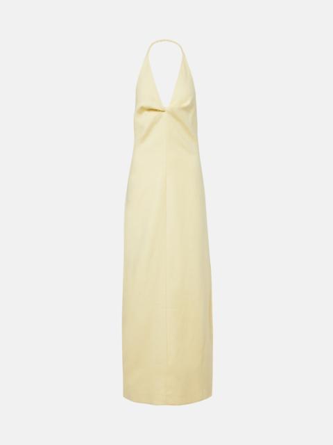 SIR. Halterneck linen maxi dress