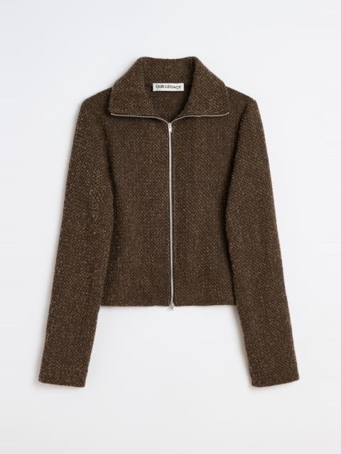 Our Legacy Slim Zip Longsleeve Brown Sparse Buckle Weave