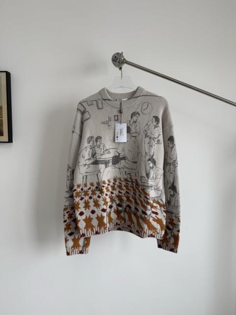 JW Anderson JW Anderson Sketch Print Wool Sweater