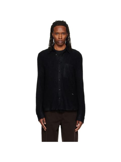 Wooyoungmi Black Knit Mohair Shirt