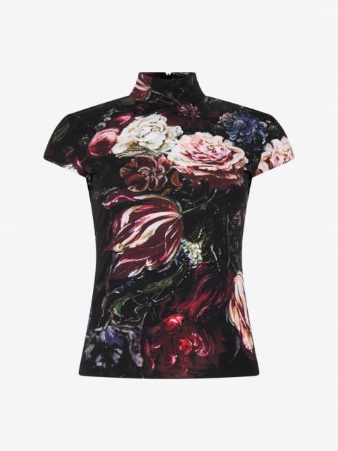 Roberto Cavalli Fiammingo Flowers Print Top