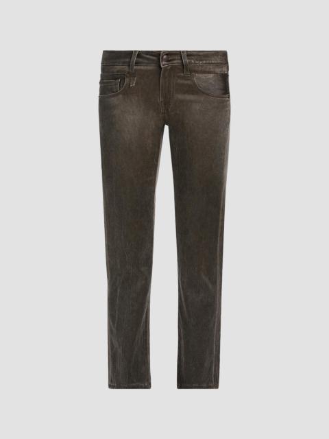 R13 Women's Straight-Leg Jeans - Brown Stretch Sateen