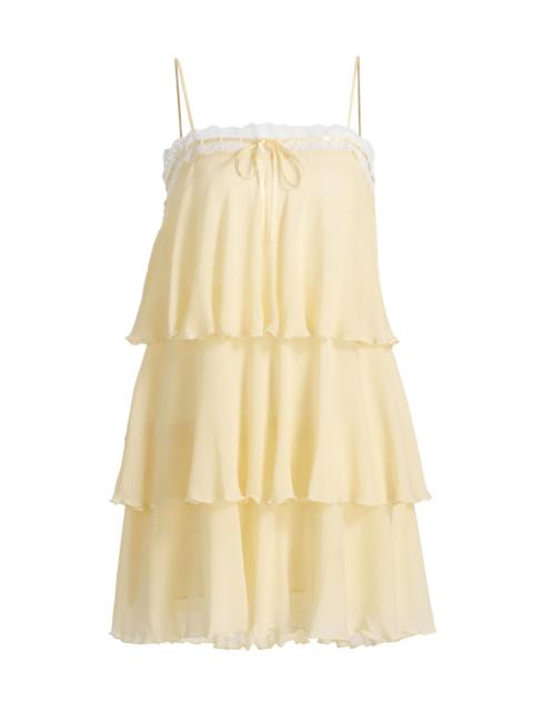 LoveShackFancy Women's Cedra Ruffled Hem A-Line Minidress - Butter Lemon