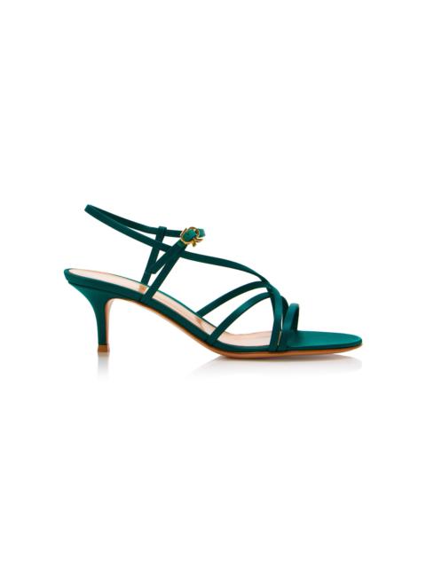 Gianvito Rossi Crepe-Satin Sandals green