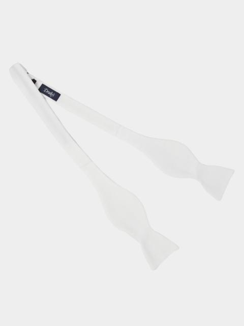 Drake's Drake's Classic Satin Bowtie in White