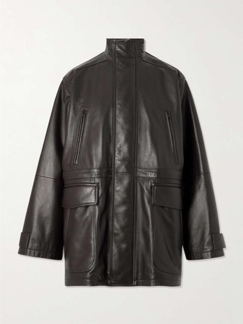 Oversized Padded Leather Jacket