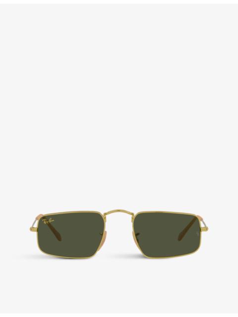 Ray-Ban RB3957 Julie rectangular-frame metal sunglasses