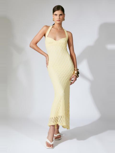 BARDOT Mariko Halter Neck Midi Dress In Canary Yellow