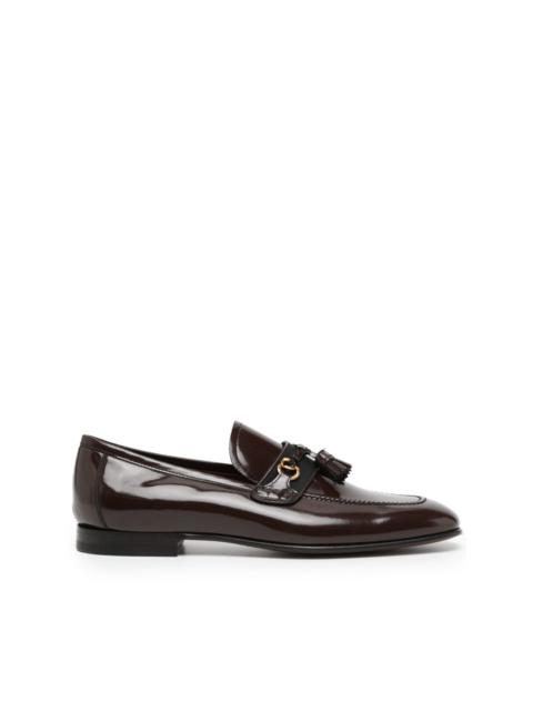 TOM FORD embellished patent-leather loafers