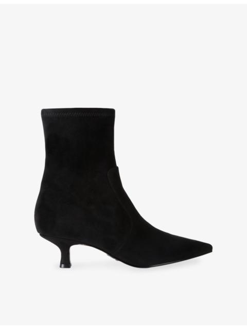 STEVE MADDEN Checklist Faux-Suede Heeled Ankle Boots