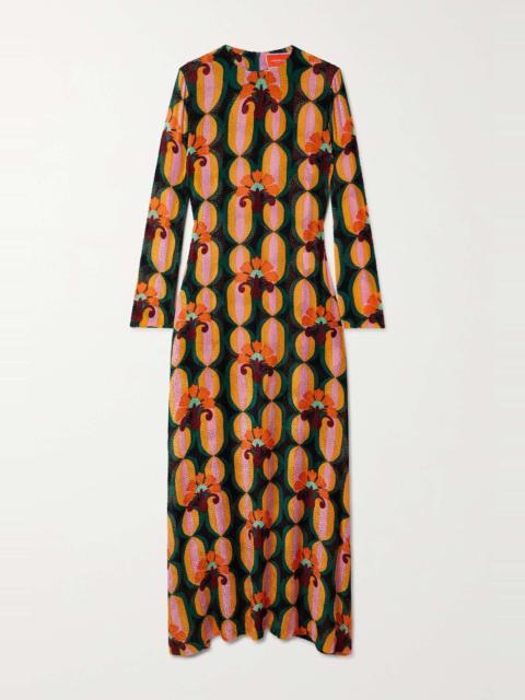 La DoubleJ Swing devoré-velvet maxi dress