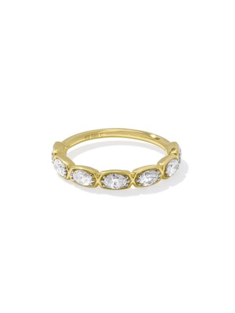 KENDRA SCOTT 0.7 ct Lab Grown White Diamond Marisa Oval Band Ring in 14k Yellow Gold