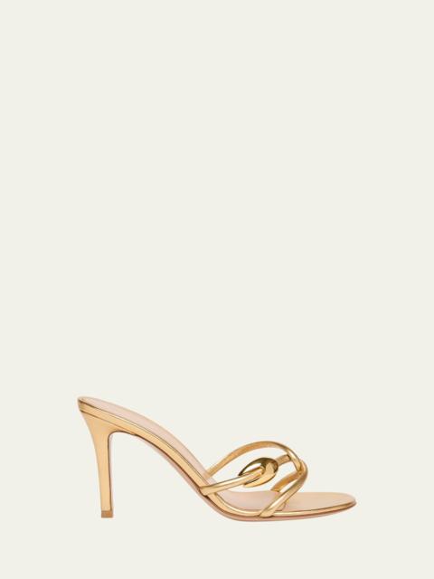 Gianvito Rossi Metallic Serpent Twist Ankle-Strap Sandals