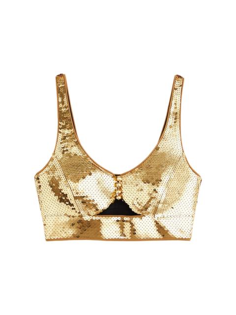 rabanne Rabanne H&M Sequined Crop Top Gold