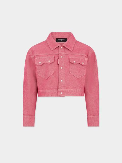 DSQUARED2 OXFORD DENIM BOXY JEAN JACKET