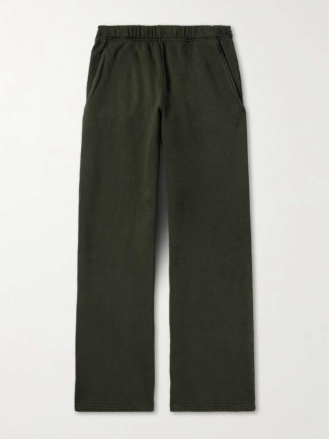 LES TIEN Wide-Leg Garment-Dyed Cotton-Jersey Sweatpants