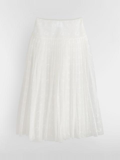 Dior Mid-Length Pleated Embroidered Skirt