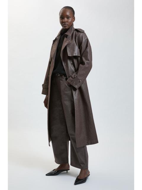 KAREN MILLEN Metallic Denim Coated Trench