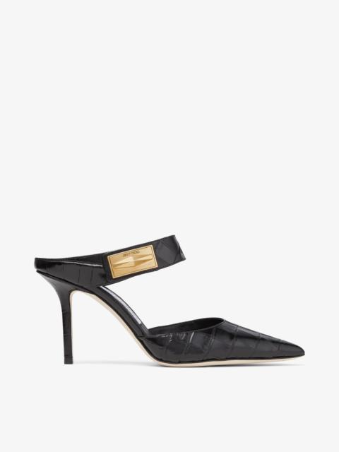 Nell Mule 85
Black Croc-Embossed Leather Mules