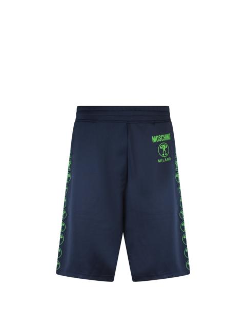 Jersey bermuda shorts with frontal logo