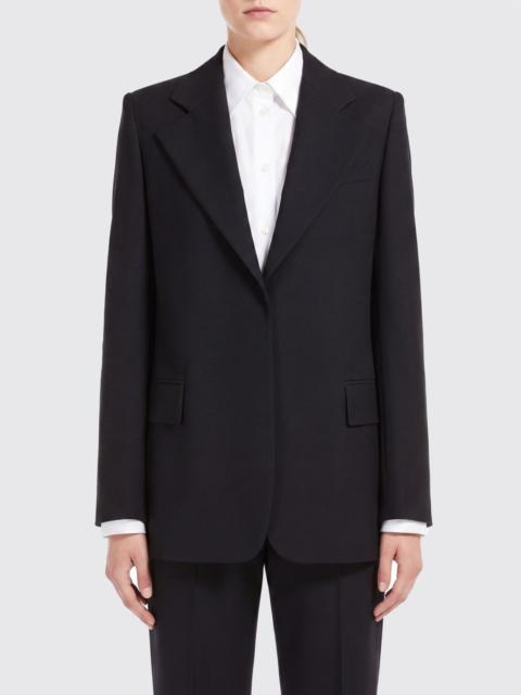 Sportmax SPORTMAX Single-Breasted Cropped Pure Wool Blazer with Peak Lapels
