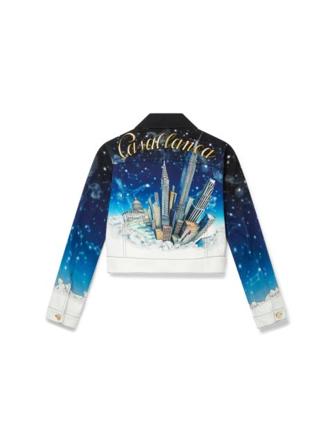 CASABLANCA Vol Au Nuit Classic Printed Denim Jacket