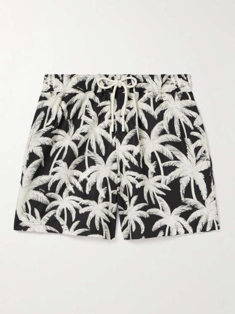 Straight-Leg Mid-Length Printed Swim Shorts