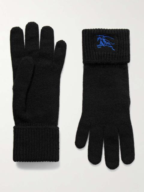 Logo-Embroidered Cashmere-Blend Gloves