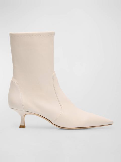 Stuart Weitzman Naomi Stretch Leather Ankle Booties