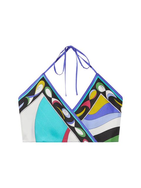 PUCCI graphic-print silk cropped top