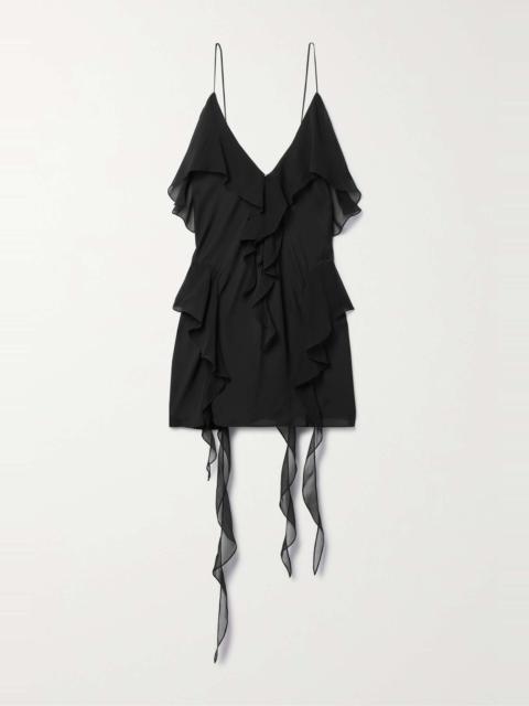KHAITE Piet ruffled silk-georgette camisole