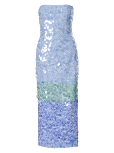 CAROLINA HERRERA sequinned ombré 미디 드레스