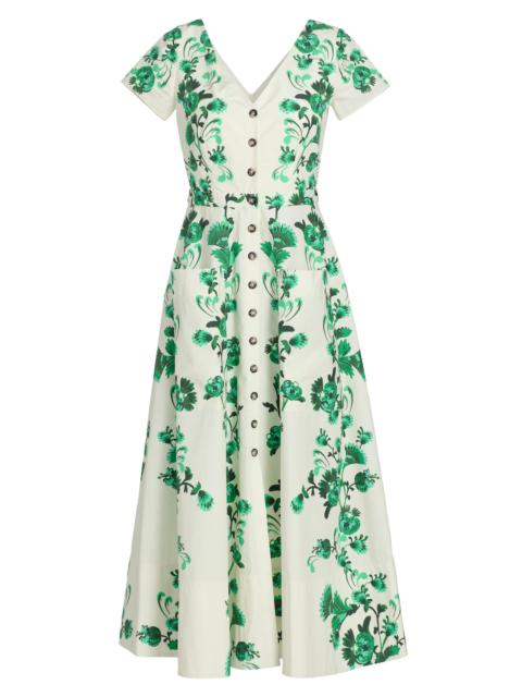 SALONI Women's Zoey Floral Button-Front Midi-Dress - Saffier Vines