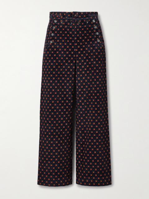 BODE Mcallister Floral-print Cotton-corduroy Straight-leg Pants