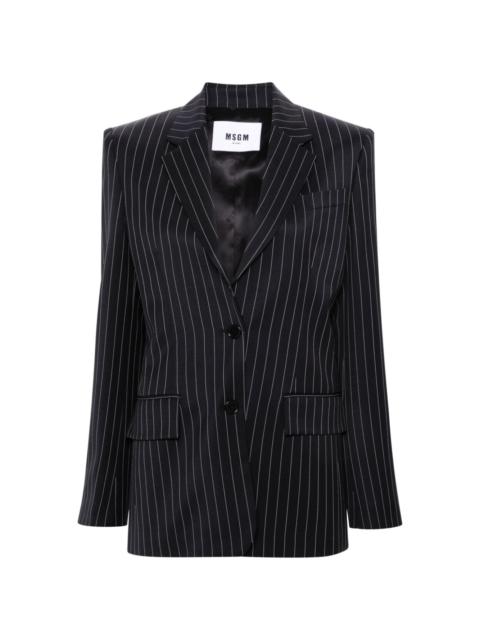 pinstripe single-breasted blazer