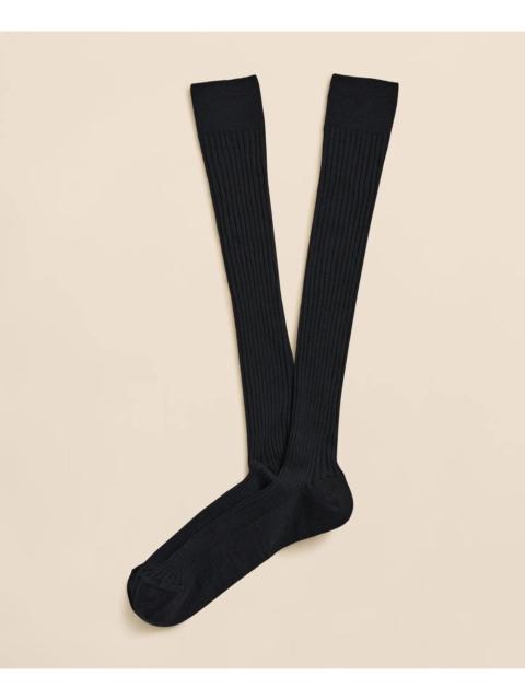 Brooks Brothers Merino Wool Blend Over-the-Calf Ribbed Socks
