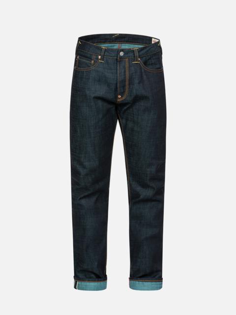 EVISU SASHIKO PATTERN POCKETS CARROT FIT JEANS #2017