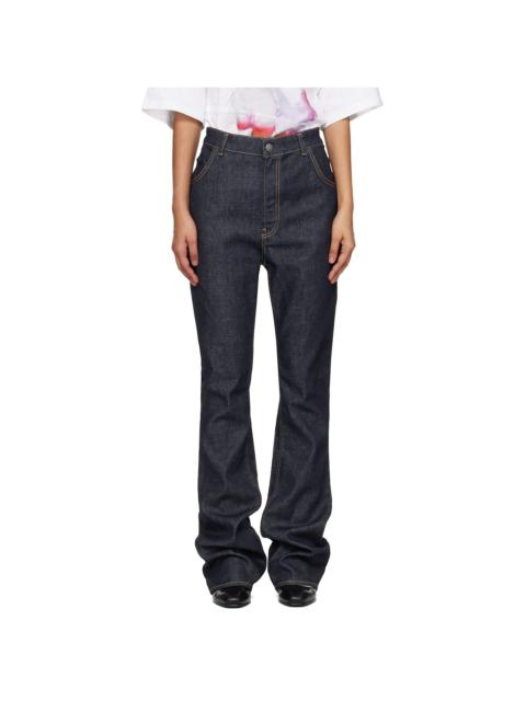 Acne Studios Navy Graphic-Embroidered Jeans